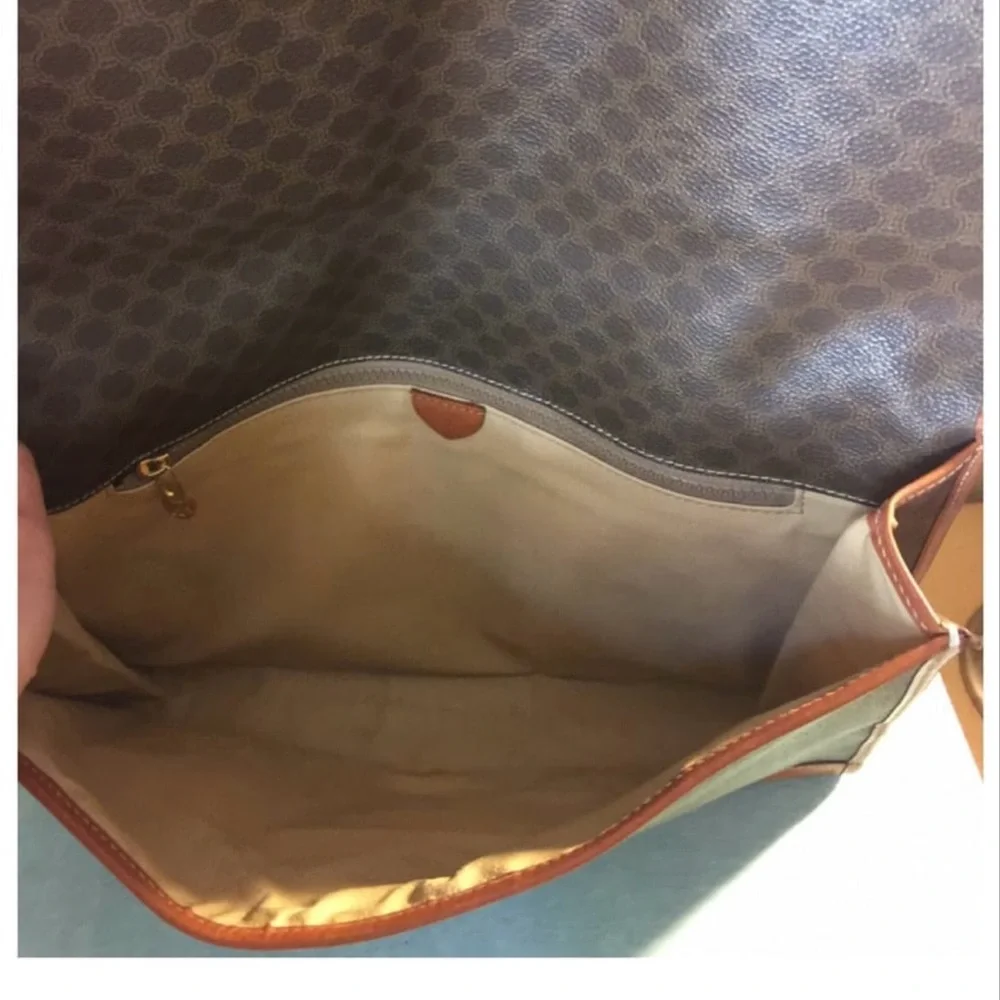 Authentic CELINE Brown Leather Large Clutch Bag - Picture 9 of 11